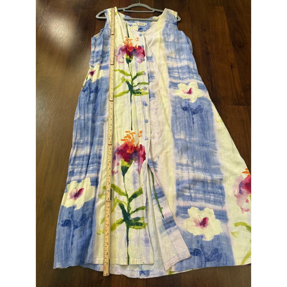 Jams World Arabella Button Down Midi Dress Sz XL Tropical Y2K Vacation Resort - Picture 7 of 8